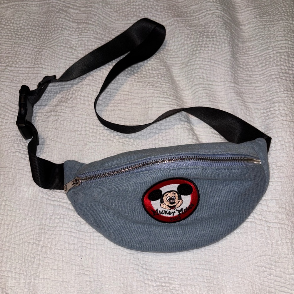 Vintage Mickey Mouse Denim Fanny Pack / Crossbody Bag